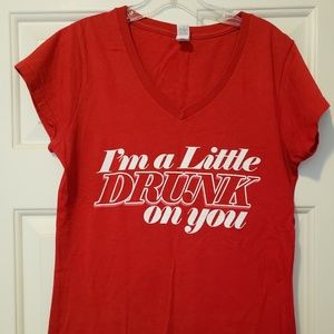 Womens Small Red V-neck Luke Bryan Concert tshirt